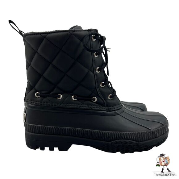 Sperry Boots Womens 7 Black Quilted Gosling Waterproof Hiking Duck STS83693 - Picture 1 of 11